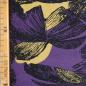 Preview: Romanitjersey abstrakte Blüten aubergine grüngelb schwarz